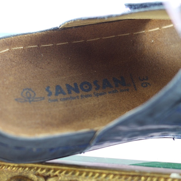 Sanosan Sandals Blue Leather Slides - Picture 15 of 16
